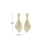 Clear CZ Gold Silver Tie Stud Earrings, Sku#LX830