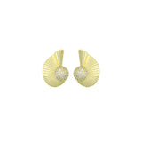 Swirl Snail Conch Shape Stud Earrings, Sku#LX834