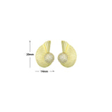 Swirl Snail Conch Shape Stud Earrings, Sku#LX834