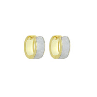 Dual Color Oval Band Hoop Earrings, Sku#LX836