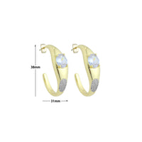 Large oval diamond hoop Earrings , Sku#LX837