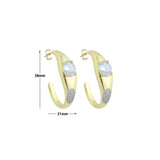 Large oval diamond hoop Earrings , Sku#LX837