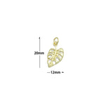 Gold Leaf Charm Pendant, Sku#LX842