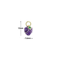 Purple Enamel Berry Charm Pendant,Sku#LX847