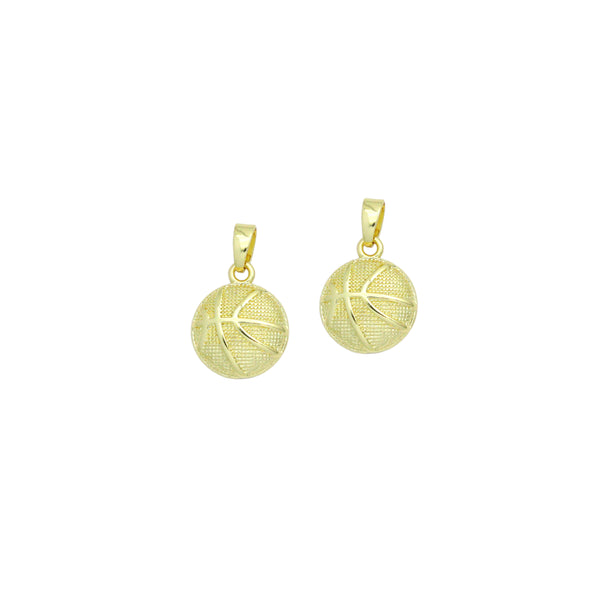 Gold Basketball Charm Pendant,Sku#LX852