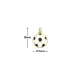 White Black Enamel Soccer Ball Charm Pendant,Sku#LX853