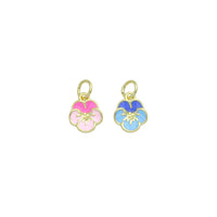 Pink Blue Cherry flower Charm Pendant,Sku#LX870