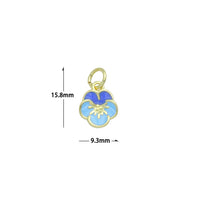 Pink Blue Cherry flower Charm Pendant,Sku#LX870