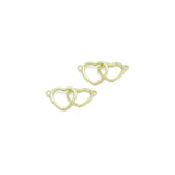 Gold Double Hearts Connector Charm Pendant,Sku#LX873