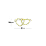 Gold Double Hearts Connector Charm Pendant,Sku#LX873