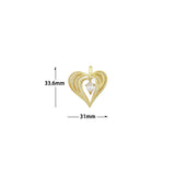 Teardrop CZ Gold layered Heart Charm Pendant,Sku#LX874