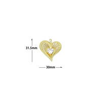 Heart CZ Gold Layered Heart Charm Pendant,Sku#LX875