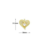 Heart CZ Gold Layered Heart Charm Pendant,Sku#LX875