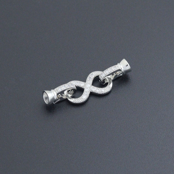 Silver Clear CZ Infinity clasp, Sku#LX877