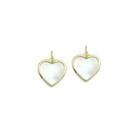 White Pearl Gold Heart Charm Pendant,Sku#LX879