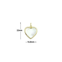 White Pearl Gold Heart Charm Pendant,Sku#LX879