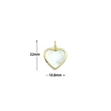 White Pearl Gold Heart Charm Pendant,Sku#LX879