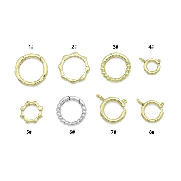 Gold Round Ring Clasp, Lobster Clasp, Sku#LX886