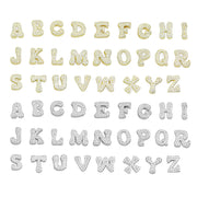 Gold Silver CZ Gold Alphabet Initial Letter Cha...