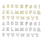Gold Silver CZ Gold Alphabet Initial Letter Charm Pendant Bead,Sku#LX888