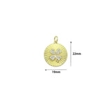 Clear CZ Clover Shamrock Coin Shape charm, Sku#LX889