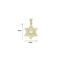 Clear CZ Gold Silver Star of David Shape charm, Sku#LX892