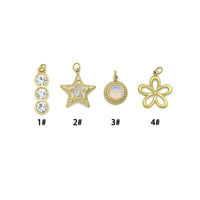 Three dots CZ, Star, Opal Coin, Flower Shape charm, Sku#LX897
