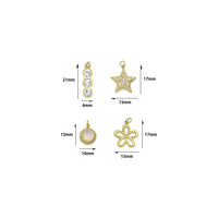 Three dots CZ, Star, Opal Coin, Flower Shape charm, Sku#LX897