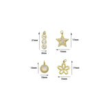 Three dots CZ, Star, Opal Coin, Flower Shape charm, Sku#LX897
