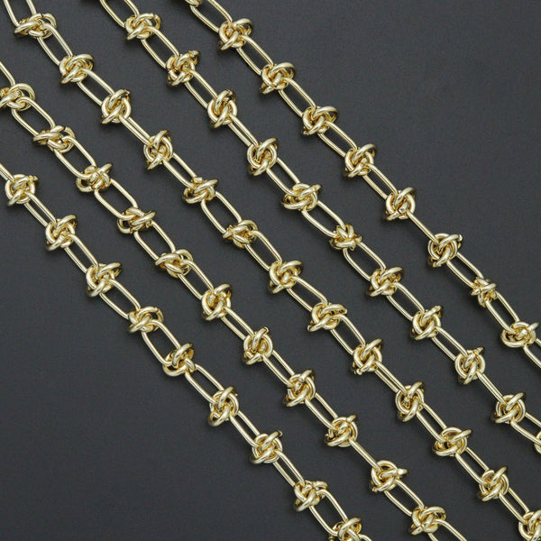 Wholesale Gold Stainless Steel Knotted chain by Yard, sku#LX899