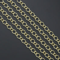 Wholesale Hammered Twsited Oval Link Gold Chain, sku#LX904