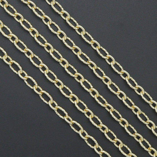 Wholesale Hammered Oval Link Chain By FT/Yard, sku#LX906