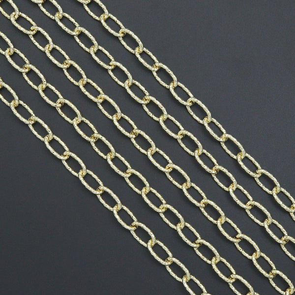 Stainless steel Hammered Oval Link Unfinished chain, LX910