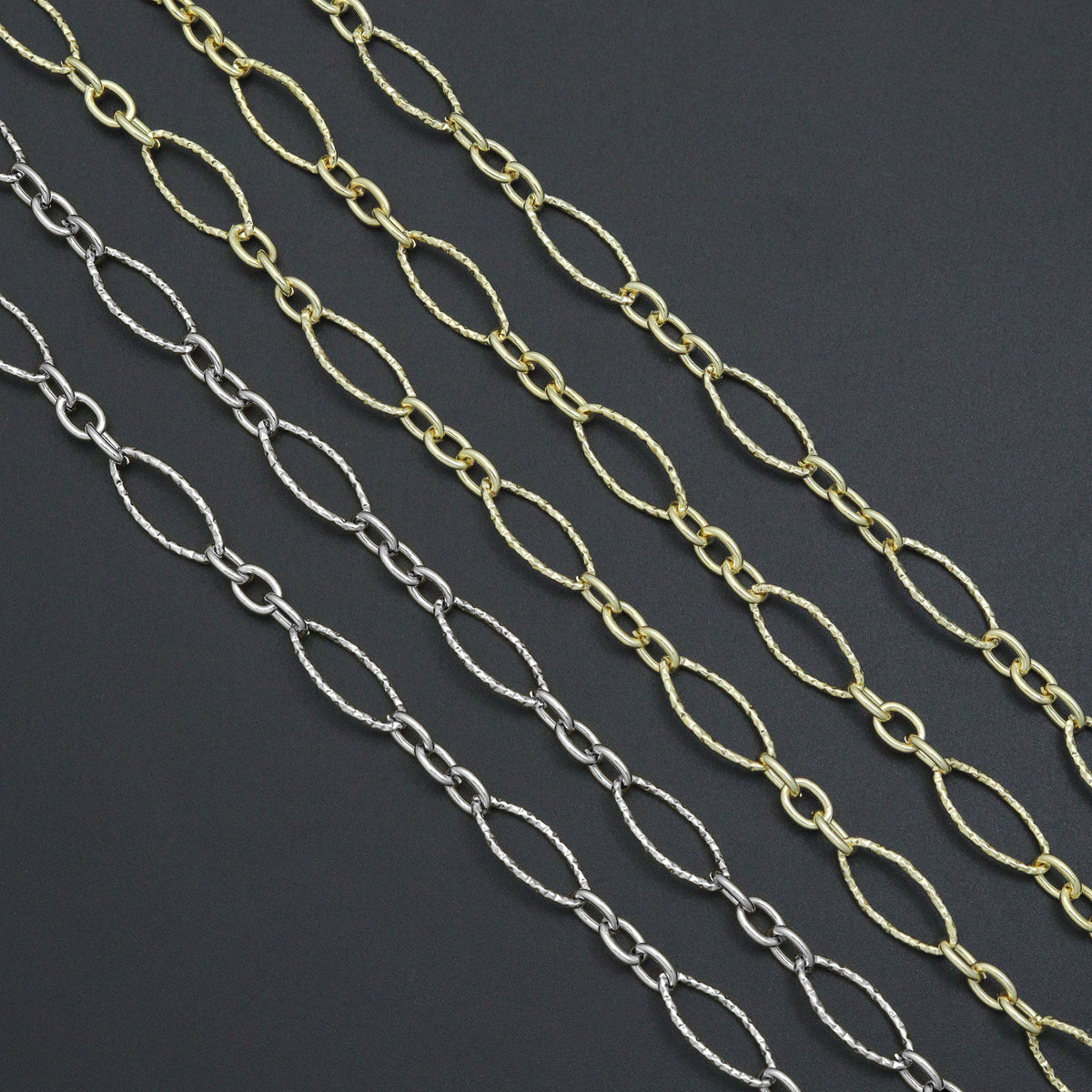Wholesale Hammered mixed oval shape chain by Yard, sku#LX912 ...