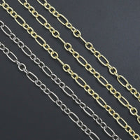 Wholesale Mixed Oval Link Gold Silver Chain, Sku#LX913