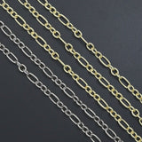 Wholesale Mixed Oval Link Gold Silver Chain, Sku#LX913