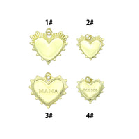 Gold Heart Mother's Day Mama Heart Pendant charm, Sku#LX920