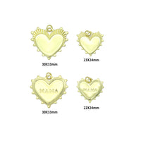 Gold Heart Mother's Day Mama Heart Pendant charm, Sku#LX920