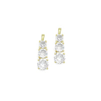 Triple CZ Bar Pendant charm for Necklace Bracelet Jewelry Making Supply, Sku#LX927