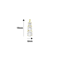 Triple CZ Bar Pendant charm for Necklace Bracelet Jewelry Making Supply, Sku#LX927