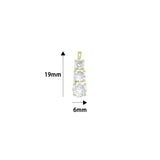 Triple CZ Bar Pendant charm for Necklace Bracelet Jewelry Making Supply, Sku#LX927