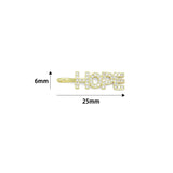 Clear CZ Gold Hope Word Pendant charm for Necklace Bracelet Jewelry Making Supply, Sku#LX928