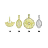 CZ Fan Evil eye, football, Radical Coin Pendant charm, Sku#LX929