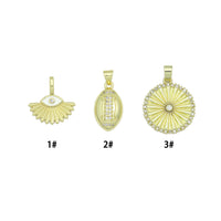 CZ Fan Evil eye, football, Radical Coin Pendant charm, Sku#LX929