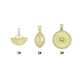 CZ Fan Evil eye, football, Radical Coin Pendant charm, Sku#LX929