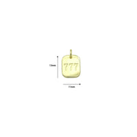 Gold Angel Number Rectangle Charms/Pendants, Sku#LX931