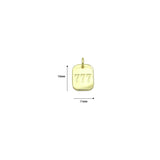 Gold Angel Number Rectangle Charms/Pendants, Sku#LX931