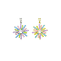 Colorful Enamel Flower charm For Necklace Bracelet Jewelry Making Supply, Sku#LX932