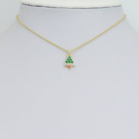 Colorful CZ ChristmasTree charm For Necklace Bracelet Jewelry Making Supply, Sku#LX935