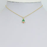 Colorful CZ ChristmasTree charm For Necklace Bracelet Jewelry Making Supply, Sku#LX935